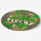 Lucky Clover Celebration Pappteller (Schrägansicht)