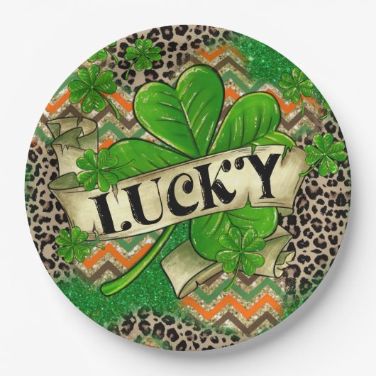 Lucky Clover Celebration Pappteller (Vorderseite)