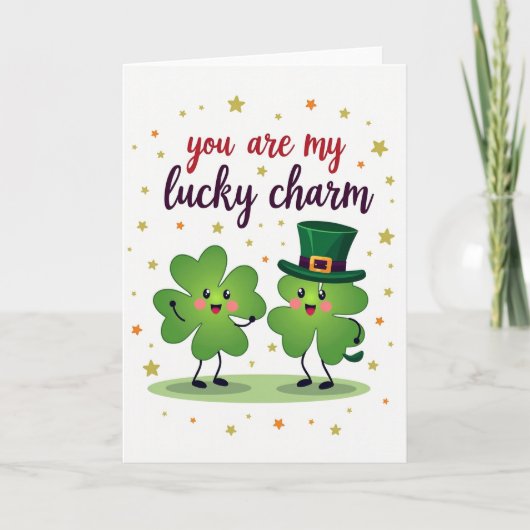 Lucky Clover Charm Card Karte (Vorderseite)