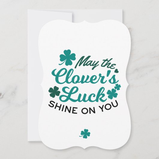 Lucky Clover Charm - Mai der Clover's Luck Shine Einladung (Vorderseite)
