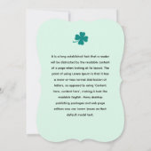 Lucky Clover Charm - Mai der Clover's Luck Shine Einladung (Rückseite)