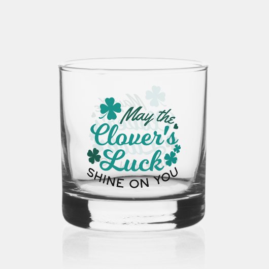 Lucky Clover Charm - Mai der Clover's Luck Shine Whiskyglas (Vorderseite)
