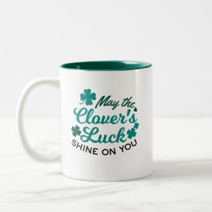 Lucky Clover Charm - Mai der Clover's Luck Shine Zweifarbige Tasse