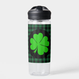 Lucky Clover Charme, Kleeblatt, Grüner Büffel kari Trinkflasche