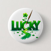 Lucky Clover Design für St. Patrick's Day Button (Vorderseite)