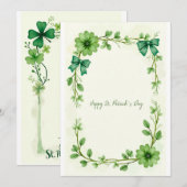 Lucky Clover Design für St. Patrick's Day Einladung (Vorne/Hinten)