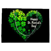 Lucky Clover Design für St. Patrick's Day Große Geschenktüte (Rückseite)