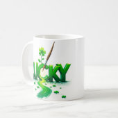 Lucky Clover Design für St. Patrick's Day Kaffeetasse (Vorderseite Links)