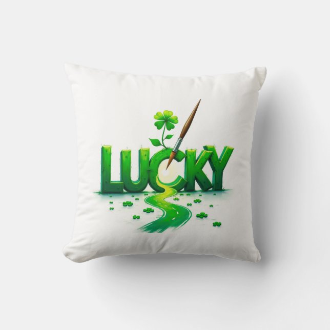 Lucky Clover Design für St. Patrick's Day Kissen (Vorderseite)