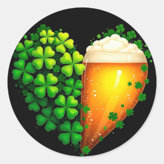 Lucky Clover Design für St. Patrick's Day Runder Aufkleber