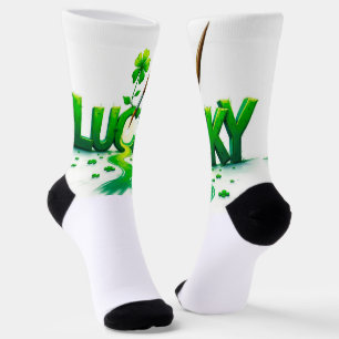 Lucky Clover Design für St. Patrick's Day Socken