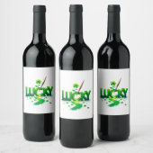 Lucky Clover Design für St. Patrick's Day Weinetikett (Flaschen)