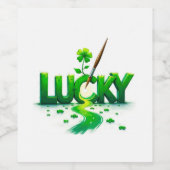 Lucky Clover Design für St. Patrick's Day Weinetikett (Einzelnes Label)
