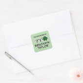 Lucky clover doodle personalized bookplate sticker (Umschlag)