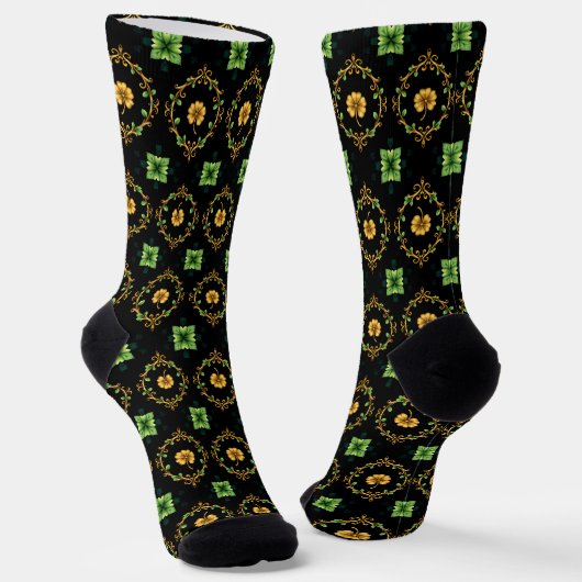Lucky Clover 🍀 ein zeitloses Symbol guten Glücks Socken (Gewinkelt)
