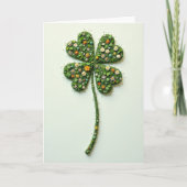 Lucky Clover Floral Pattern Card Karte (Vorderseite)