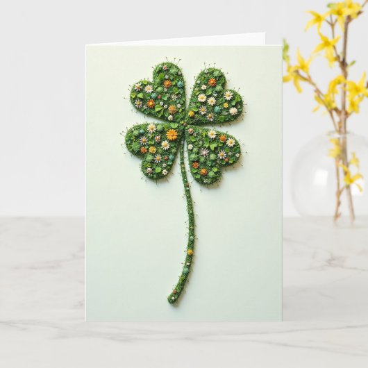 Lucky Clover Floral Pattern Card Karte (Gelbe Blume)