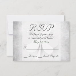 Lucky Clover Grey Green Orange Irish Wedding RSVP Karte