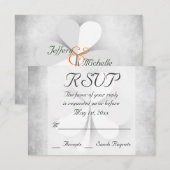 Lucky Clover Grey Green Orange Irish Wedding RSVP Karte (Vorne/Hinten)