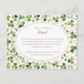 Lucky Clover & Hearts - Angaben zur Hochzeitsstimm Begleitkarte (Vorderseite)