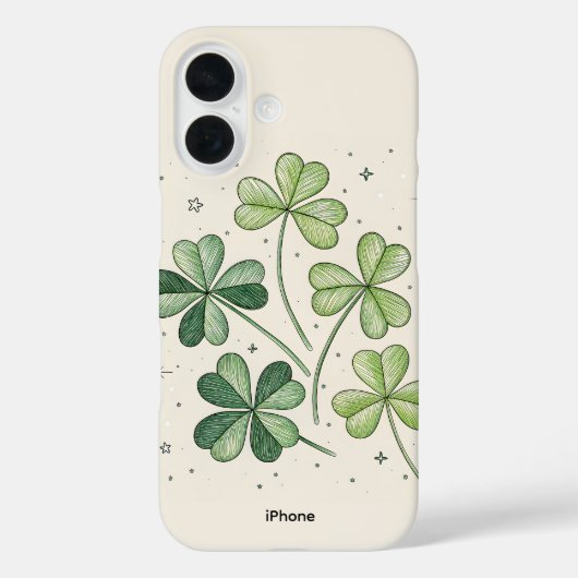 Lucky Clover iPhone 16 Fall Case-Mate iPhone Hülle (Rückseite)