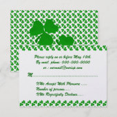 Lucky Clover Irish Wedding RSVP Karte (Vorne/Hinten)
