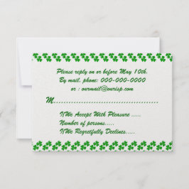 Lucky Clover Irish Wedding RSVP Karte