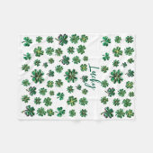 Lucky Clover Kleeblatt Fleece Blanket (Vorderseite (Horizontal))
