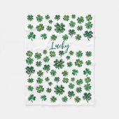 Lucky Clover Kleeblatt Fleece Blanket (Vorderseite)