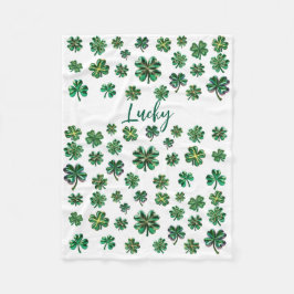 Lucky Clover Kleeblatt Fleece Blanket