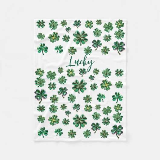Lucky Clover Kleeblatt Fleece Blanket (Vorderseite)