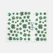 Lucky Clover Kleeblatt Fleece Blanket (Vorderseite (Horizontal))