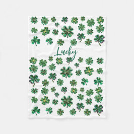 Lucky Clover Kleeblatt Fleece Blanket