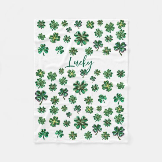Lucky Clover Kleeblatt Fleece Blanket (Vorderseite)