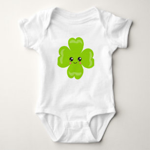 Lucky Clover Kleeblatt Irish Green Niedlich Baby Strampler