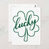 Lucky Clover Kleeblatt Leaf St. Patrick's Day Gesc Postkarte (Vorne/Hinten)