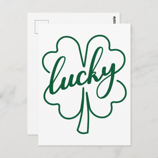 Lucky Clover Kleeblatt Leaf St. Patrick's Day Gesc Postkarte (Vorne/Hinten)