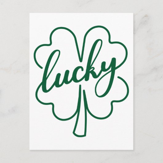 Lucky Clover Kleeblatt Leaf St. Patrick's Day Gesc Postkarte (Vorderseite)