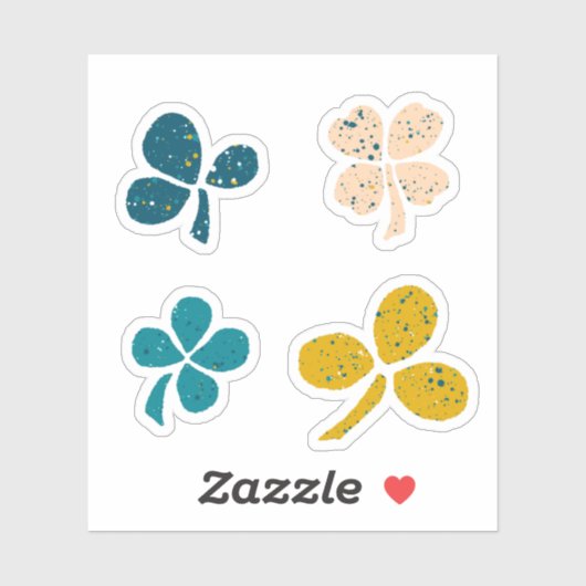 Lucky Clover Kleeblatt St. Patrick`s Day Sticker (Blatt)
