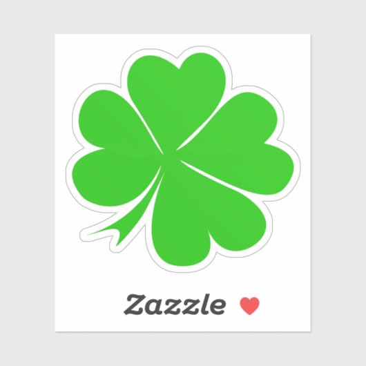 Lucky Clover Leaf & Kleeblatt / Irish St Patrick Aufkleber (Blatt)