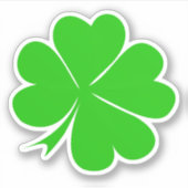 Lucky Clover Leaf & Kleeblatt / Irish St Patrick Aufkleber (Vorderseite)