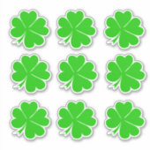 Lucky Clover Leaf & Kleeblatt / Irish St Patrick Aufkleber (Vorderseite)
