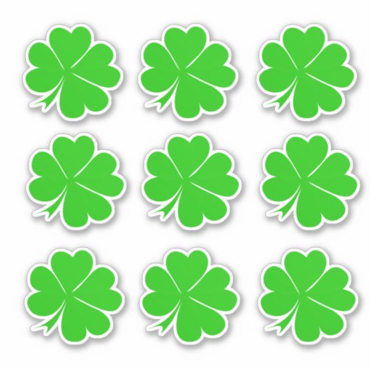 Lucky Clover Leaf & Kleeblatt / Irish St Patrick Aufkleber (Vorderseite)