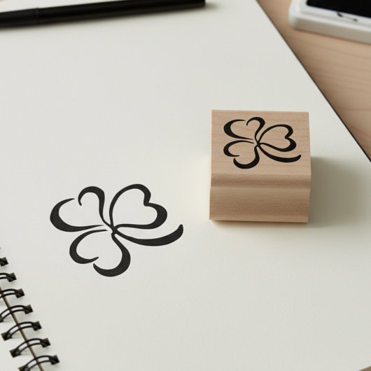 Lucky Clover Leaf Mini Stamp Gummistempel