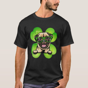 Lucky Clover Mops Funny St Patricks Day Costume T-Shirt