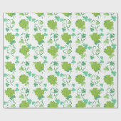Lucky Clover Pattern - Design für grünes Kleeblatt Geschenkpapier (Flach)