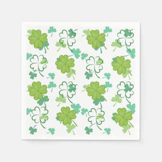 Lucky Clover Pattern - Design für grünes Kleeblatt Serviette (Vorderseite)