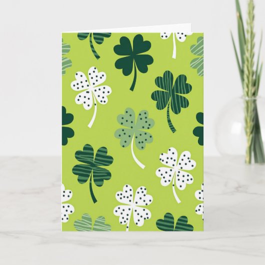 Lucky Clover Pattern Greats Card Karte (Vorderseite)
