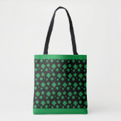 Lucky Clover Pattern in Grün und Schwarz Tasche (Vorderseite)