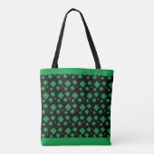 Lucky Clover Pattern in Grün und Schwarz Tasche (Rückseite)